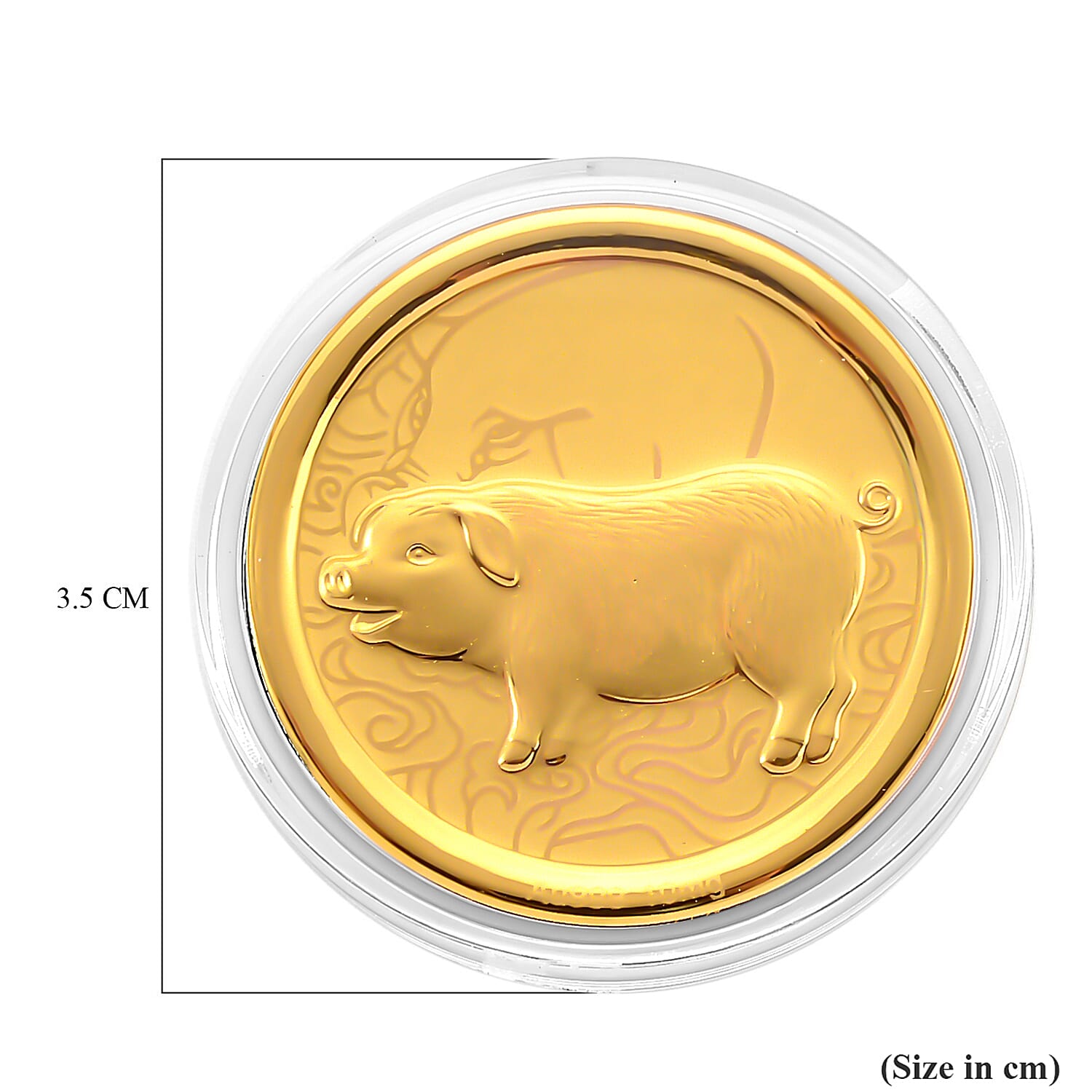 24K Yellow Gold (99.9% Purity) Chinese Zodiac Disc (30mm) - Pig