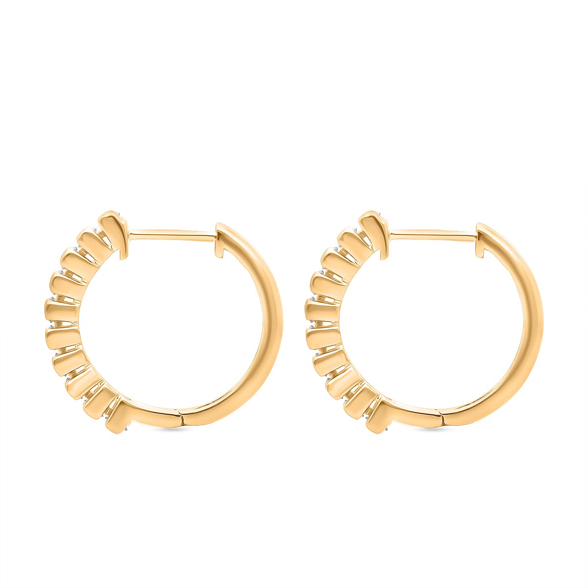 Luxuriant Lab Grown Diamond (SI-GH) Earring with Hoop in 18K Vermeil Yellow Gold Plated Sterling Silver 1.00 Ct.