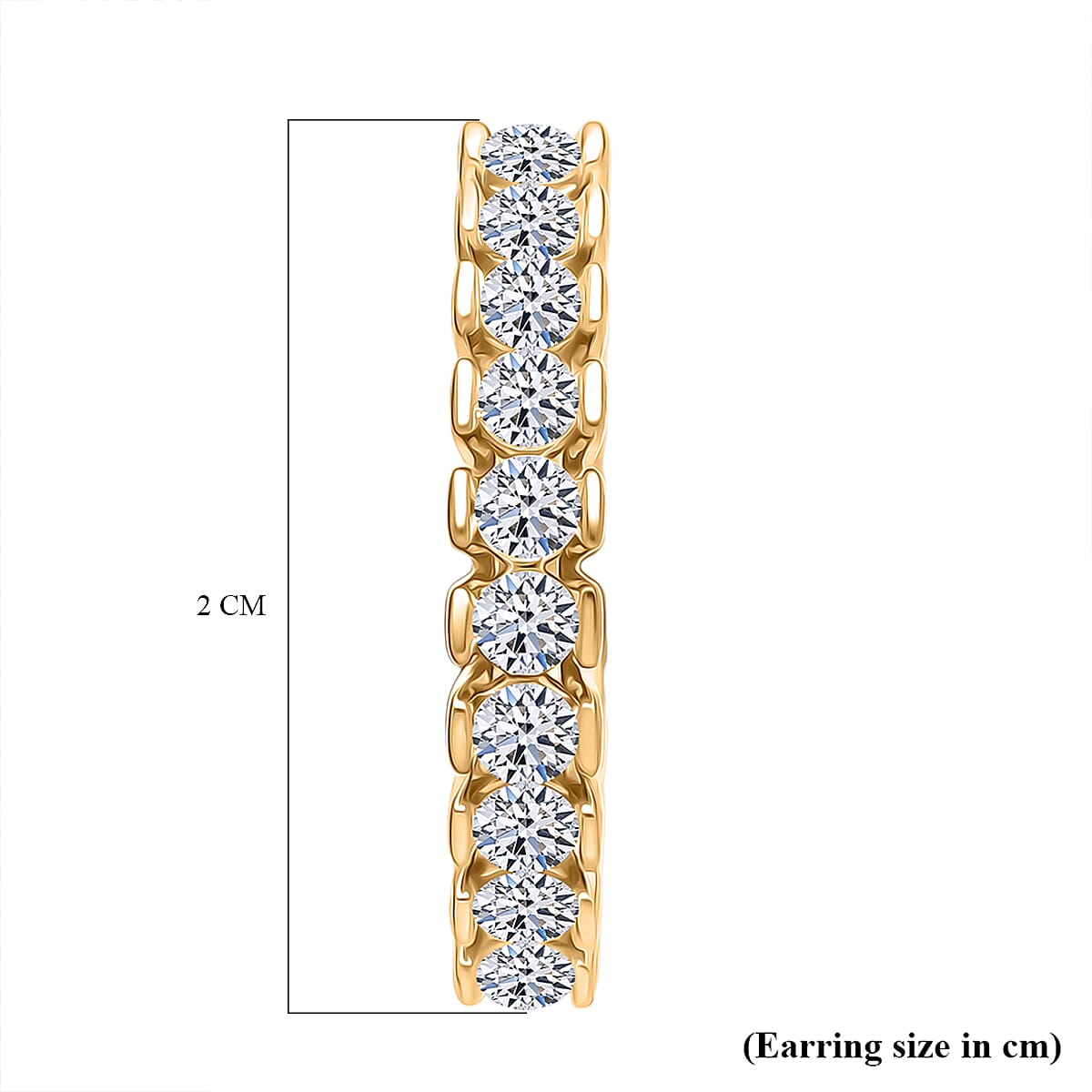 Luxuriant Lab Grown Diamond (SI-GH) Earring with Hoop in 18K Vermeil Yellow Gold Plated Sterling Silver 1.00 Ct.