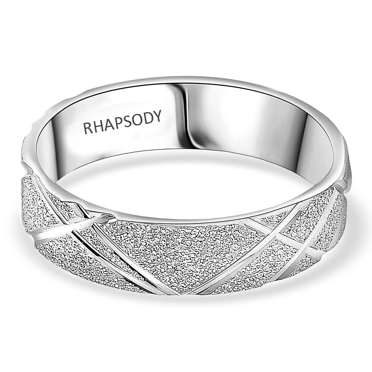 Rhapsody 950 Platinum Crossline Ring, Platinum Wt. 5.30 Gms.