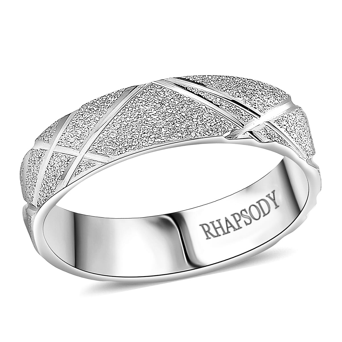 Rhapsody 950 Platinum Crossline Ring, Platinum Wt. 5.30 Gms.