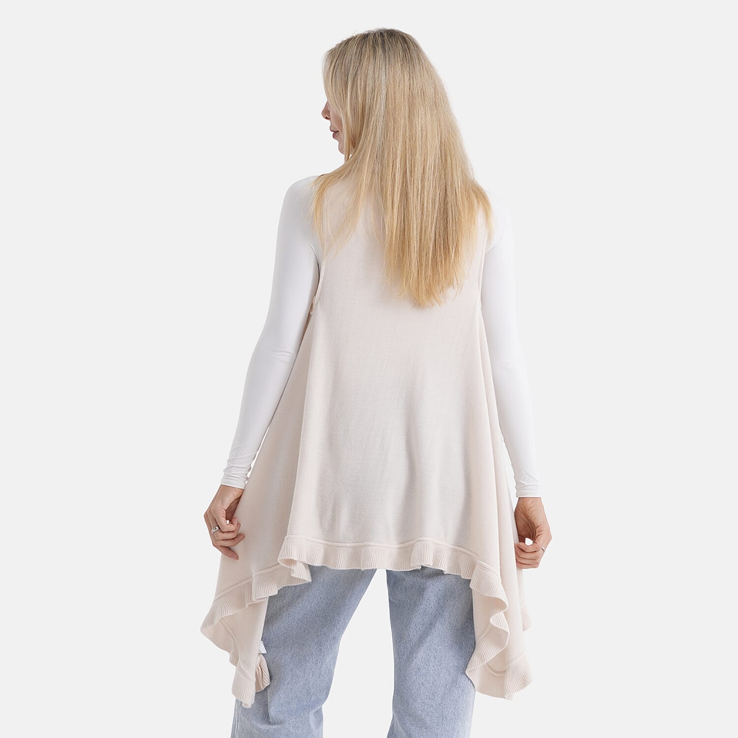 La Marey Knit Waterfall Cardigan (One Size) - Beige