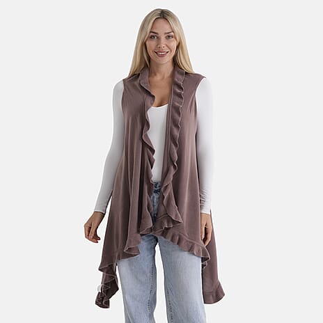 La Marey Knit Waterfall Cardigan (One Size) - Brown