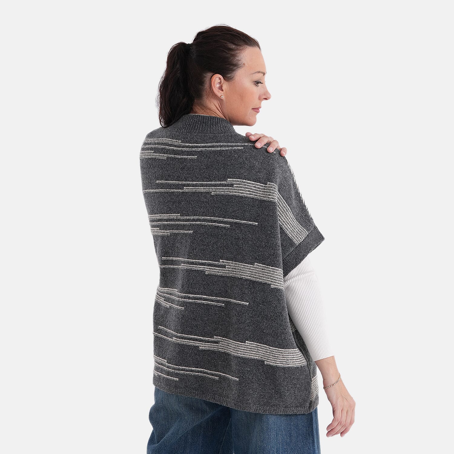 La Marey Soft High-Neck Cardigan (Fits UK 8-20) - Warm Grey
