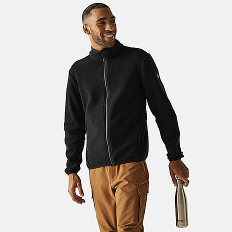 Regatta Mens Full-Zip Lightweight Fleece (Size M) - Black