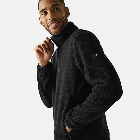 Regatta Mens Full-Zip Lightweight Fleece (Size XL) - Black