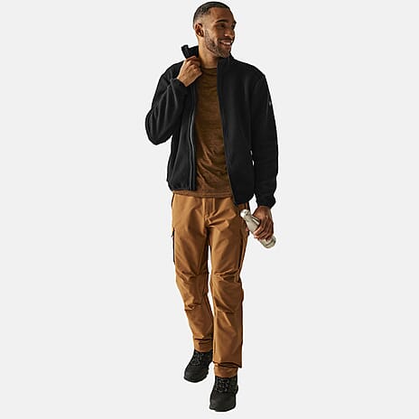 Regatta Mens Full-Zip Lightweight Fleece (Size XXL) - Black