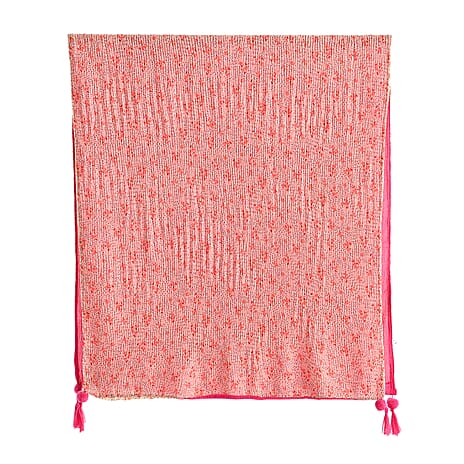 Limited Collection Reversible Floral Shawl (70 x 180 cm) - Pink