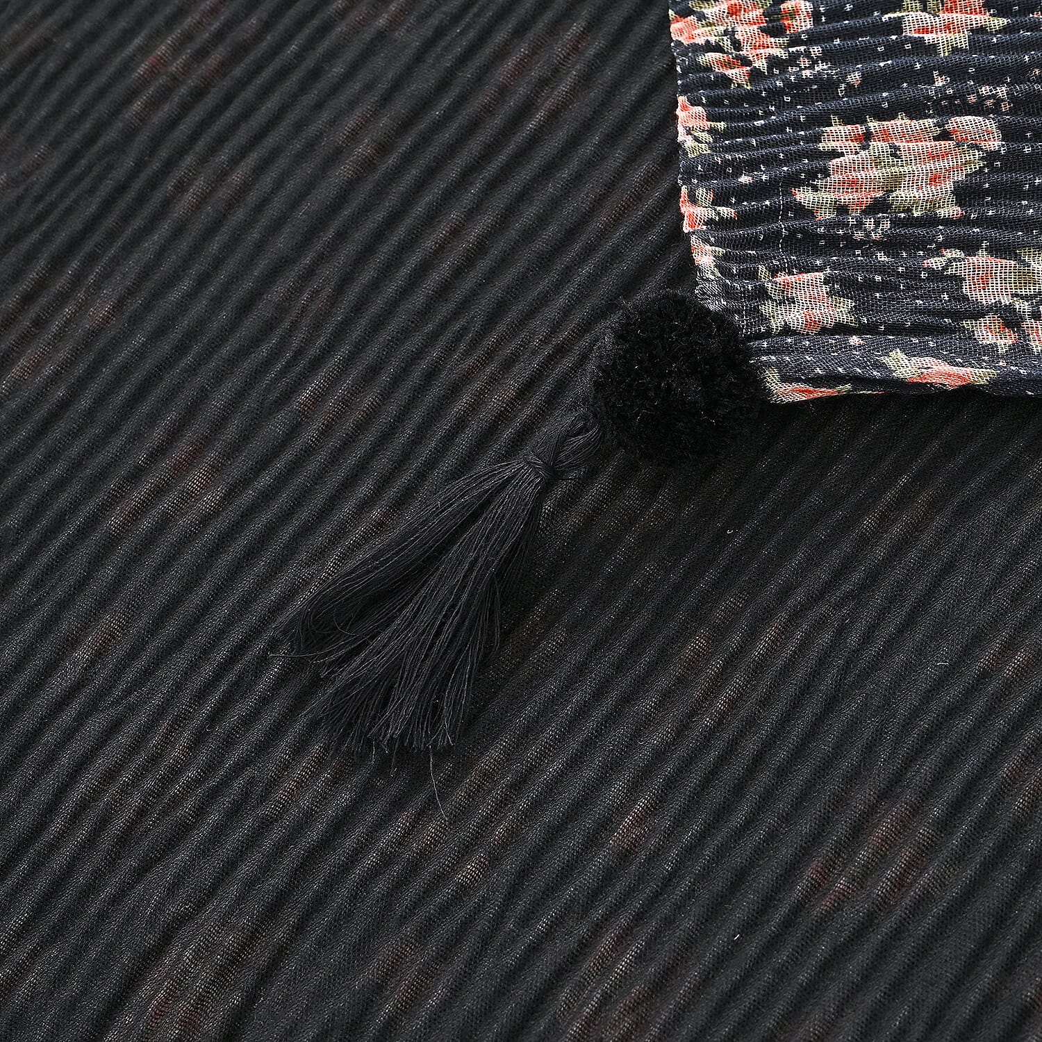 Patterned Scarf (Size - One Size) - Black