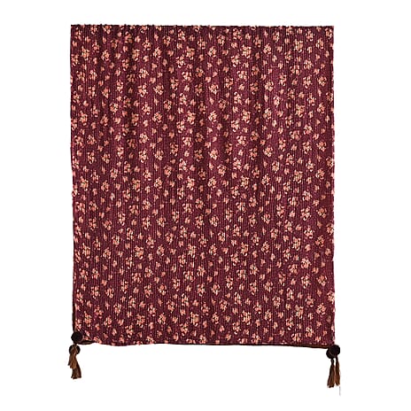 Limited Collection Reversible Floral Shawl (70 x 180 cm) - Dark Purple & Brown