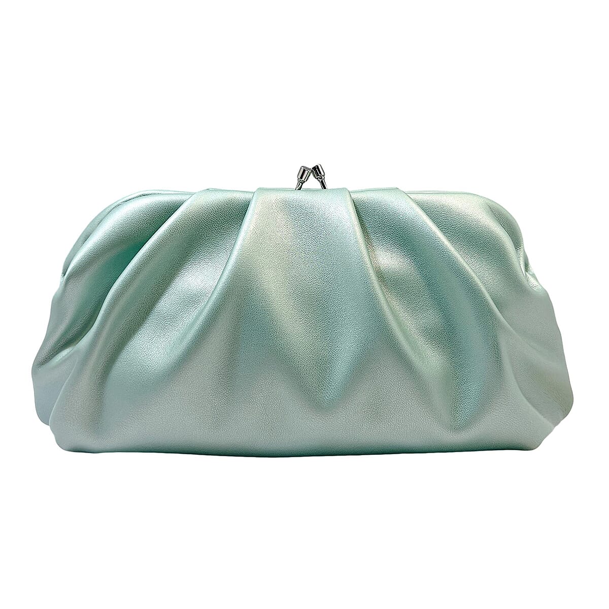 Soft Cloud Pouch Clutch Bag with Shoulder Chain (115 Cm) - Green