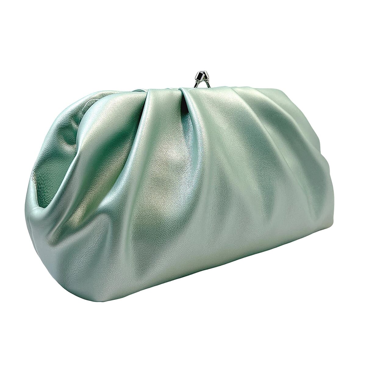 Soft Cloud Pouch Clutch Bag with Shoulder Chain (115 Cm) - Green