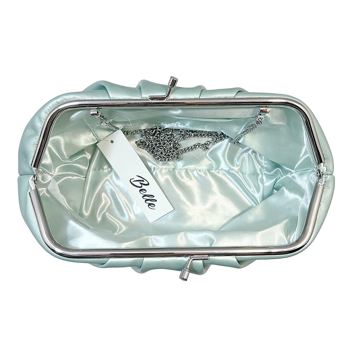 Soft Cloud Pouch Clutch Bag with Shoulder Chain (115 Cm) - Green