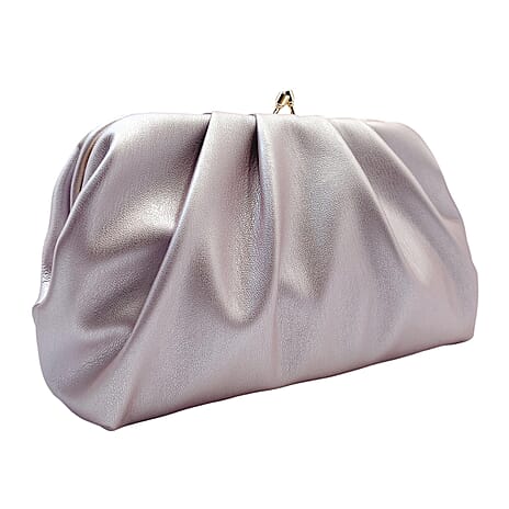 Soft Cloud Pouch Clutch Bag with Shoulder Chain (115 Cm) - Lilac