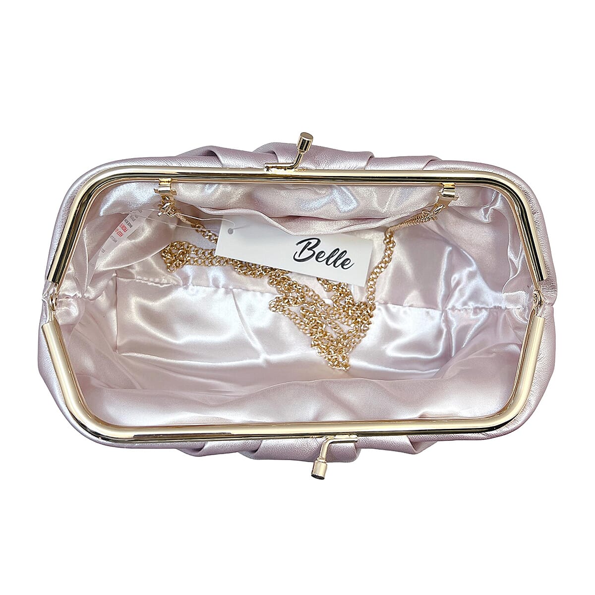 Soft Cloud Pouch Clutch Bag with Shoulder Chain (115 Cm) - Lilac