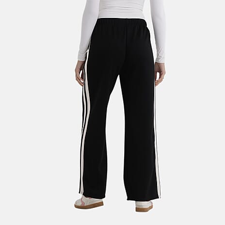 - Maisi Side-Stripe Straight Leg Casual Trouser (Size XL) - Black