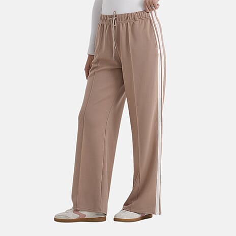 - Maisi Side-Stripe Straight Leg Casual Trouser (Size XL) - Brown