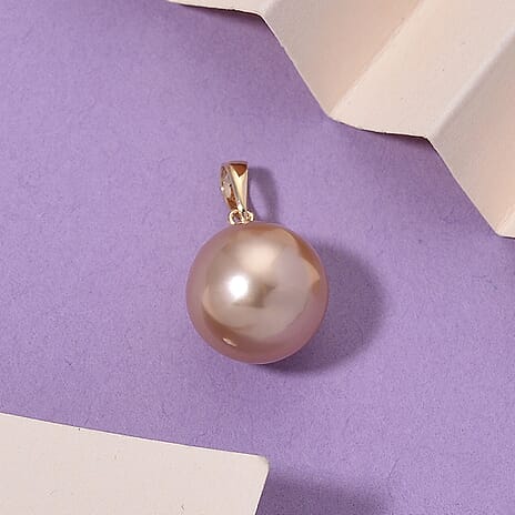 9K AAA Yellow Gold Multi Colour Edison Pearl Pendant