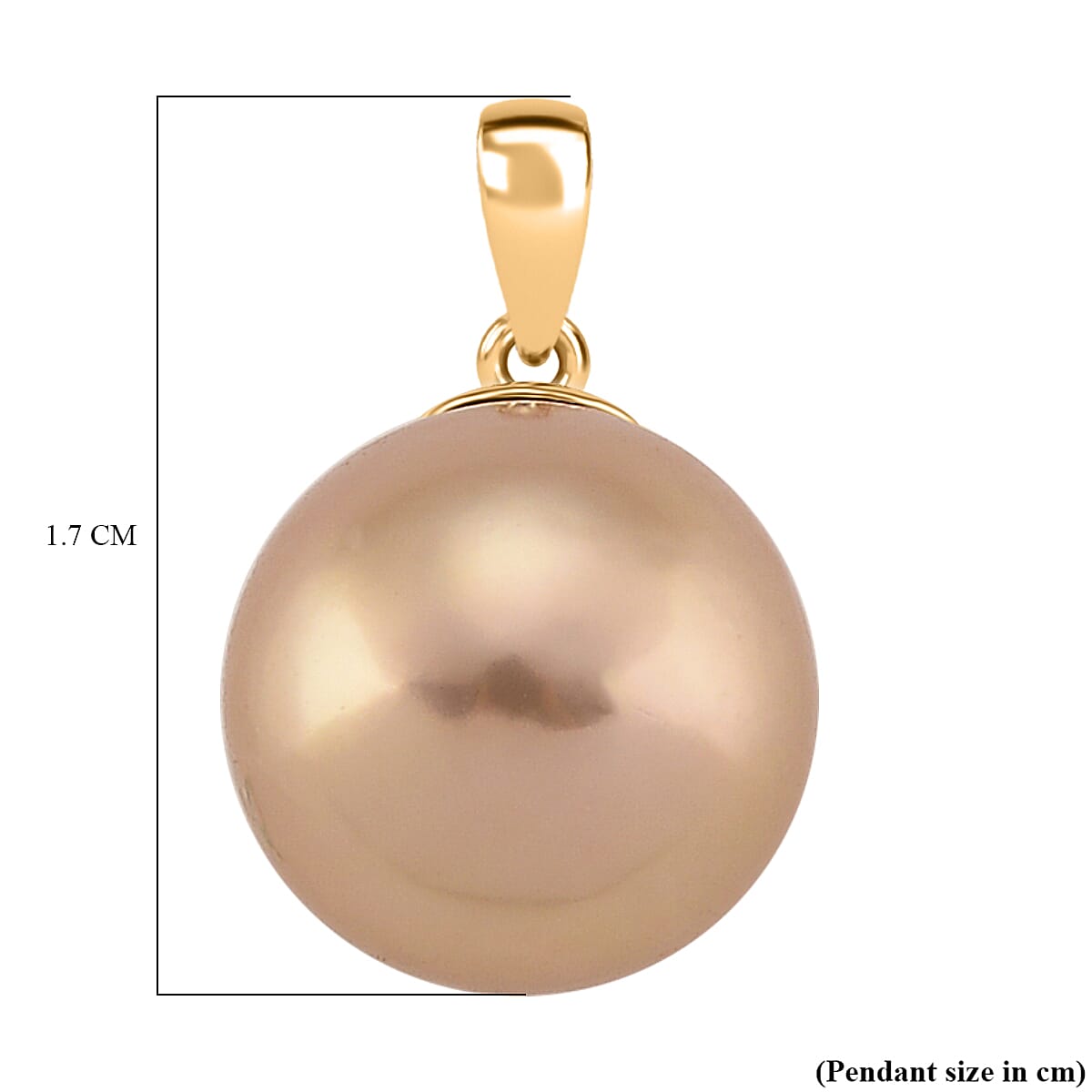 9K Yellow Gold Multi Colour Edison Pearl Pendant 8.00 Ct.