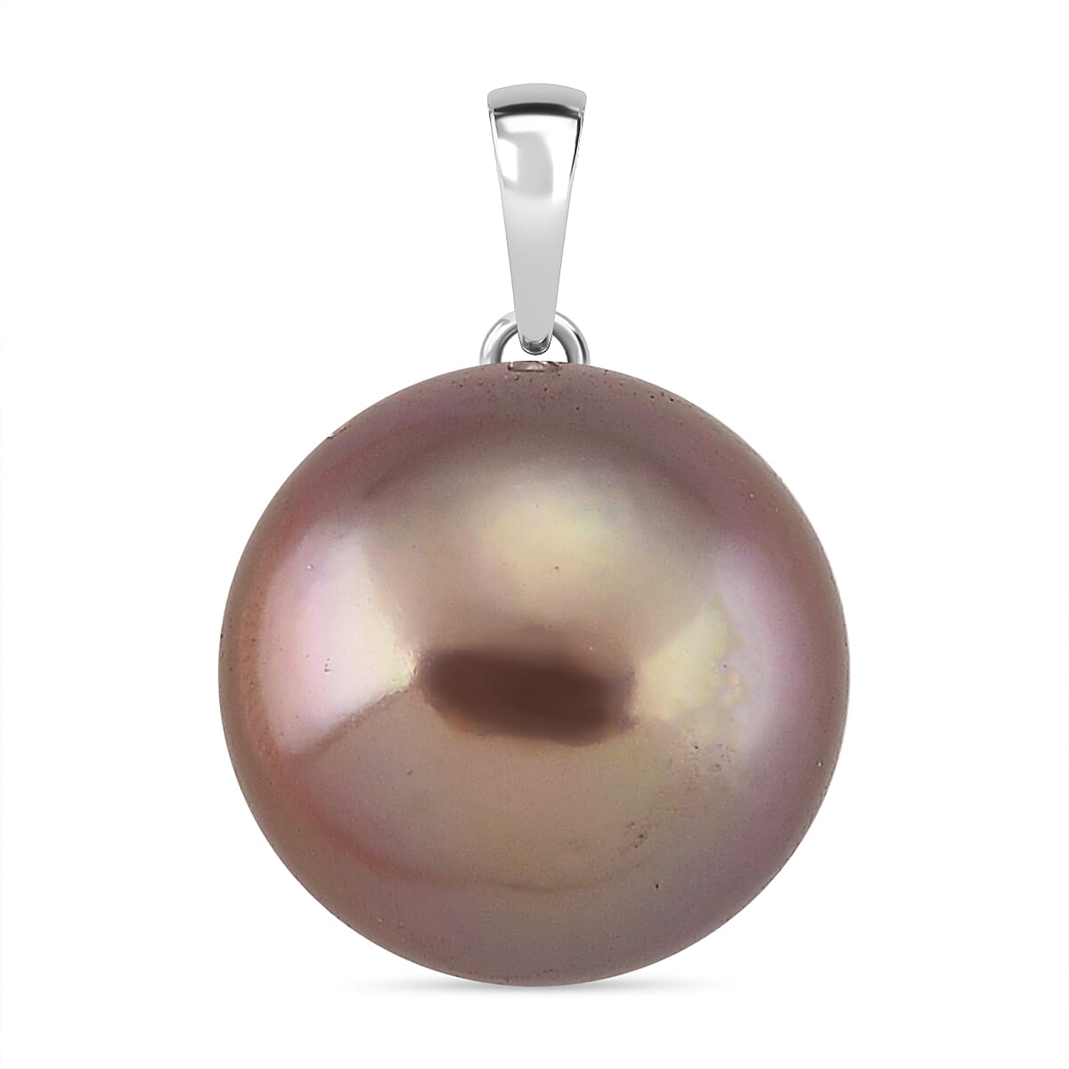 9K White Gold Multi Colour Edison Pearl Pendant 8.00 Ct.