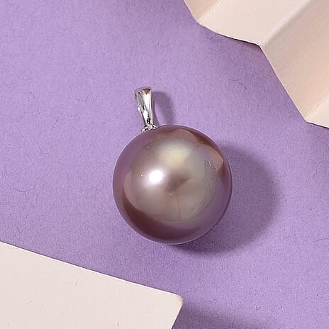 9K AAA White Gold Multi Colour Edison Pearl Pendant