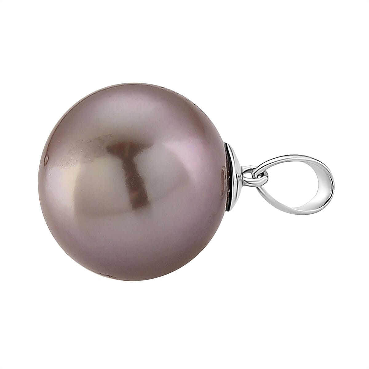 9K White Gold Multi Colour Edison Pearl Pendant 8.00 Ct.