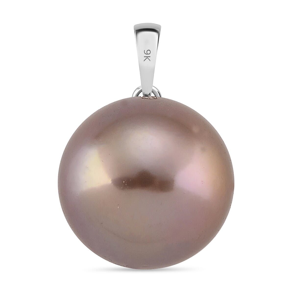 9K White Gold Multi Colour Edison Pearl Pendant 8.00 Ct.