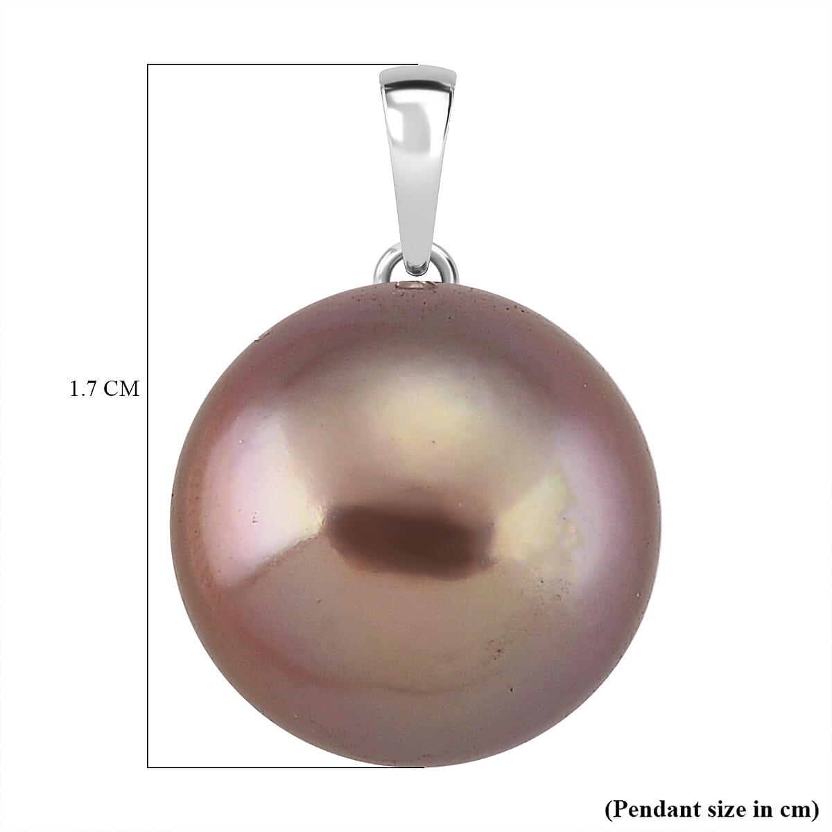 9K White Gold Multi Colour Edison Pearl Pendant 8.00 Ct.