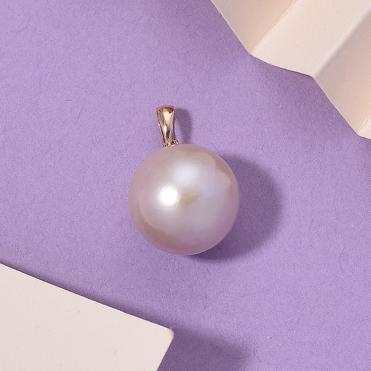 9K Rose Gold Multi Colour Edison Pearl Pendant 8.00 Ct.