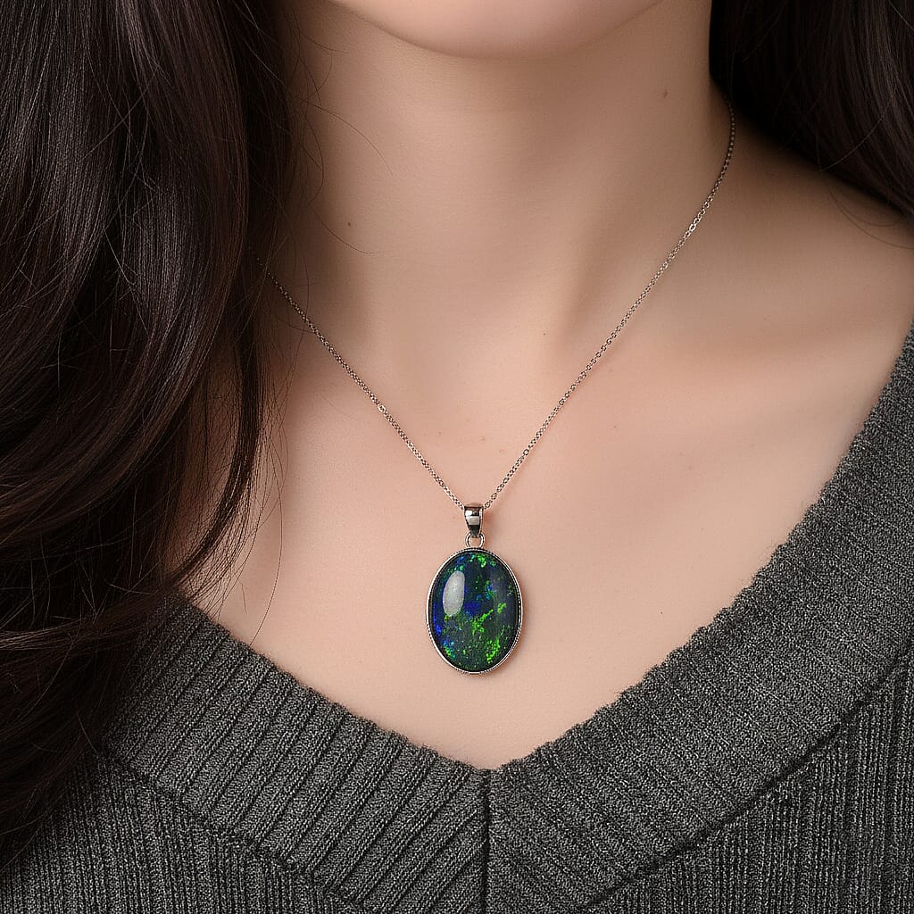 STEVES PICK - Rhapsody 950 Platinum AAAA Boulder Opal Solitaire Pendant 10.01 Ct,