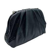 Soft Cloud Pouch Clutch Bag with Shoulder Chain Strap (115 Cm) - Black