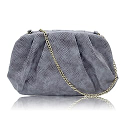Soft Cloud Pouch Clutch Bag with Shoulder Chain Strap (115 Cm) - White