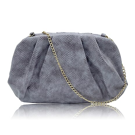 Soft Cloud Pouch Clutch Bag with Shoulder Chain Strap (115 Cm) - Mauve