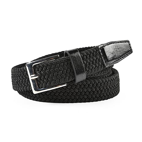 Coastal Mens Braided Elastic Stretch Belt (Size L-XL) - Black