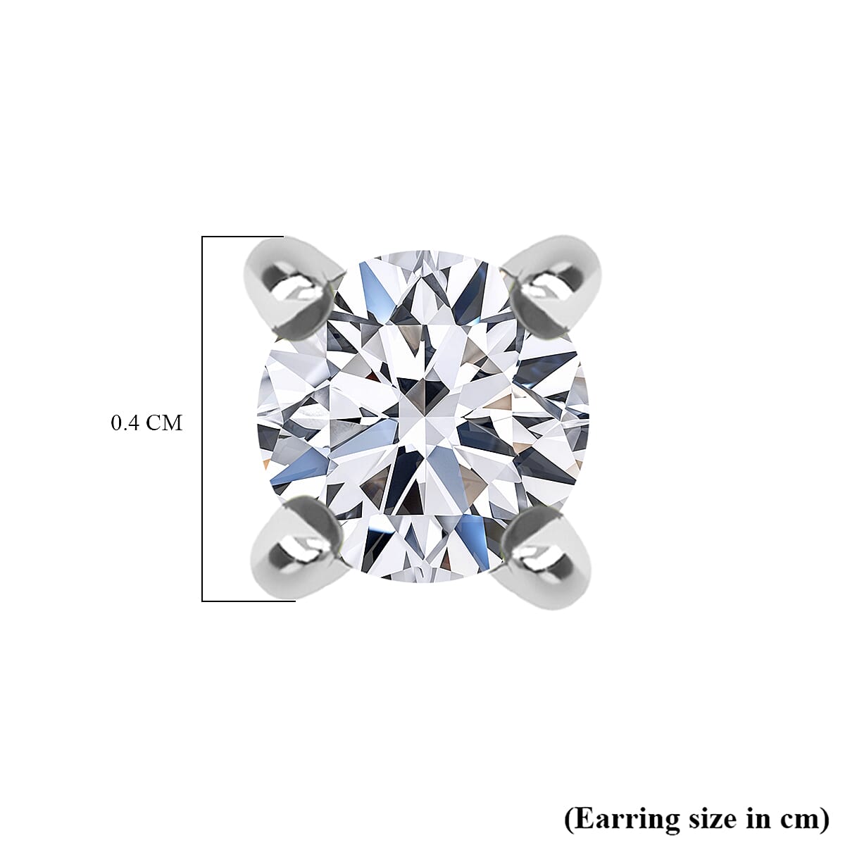 Luxuriant Lab Grown Diamond (SI-GH) Earring with Push Back in Rhodium Overlay Sterling Silver 0.51 Ct.