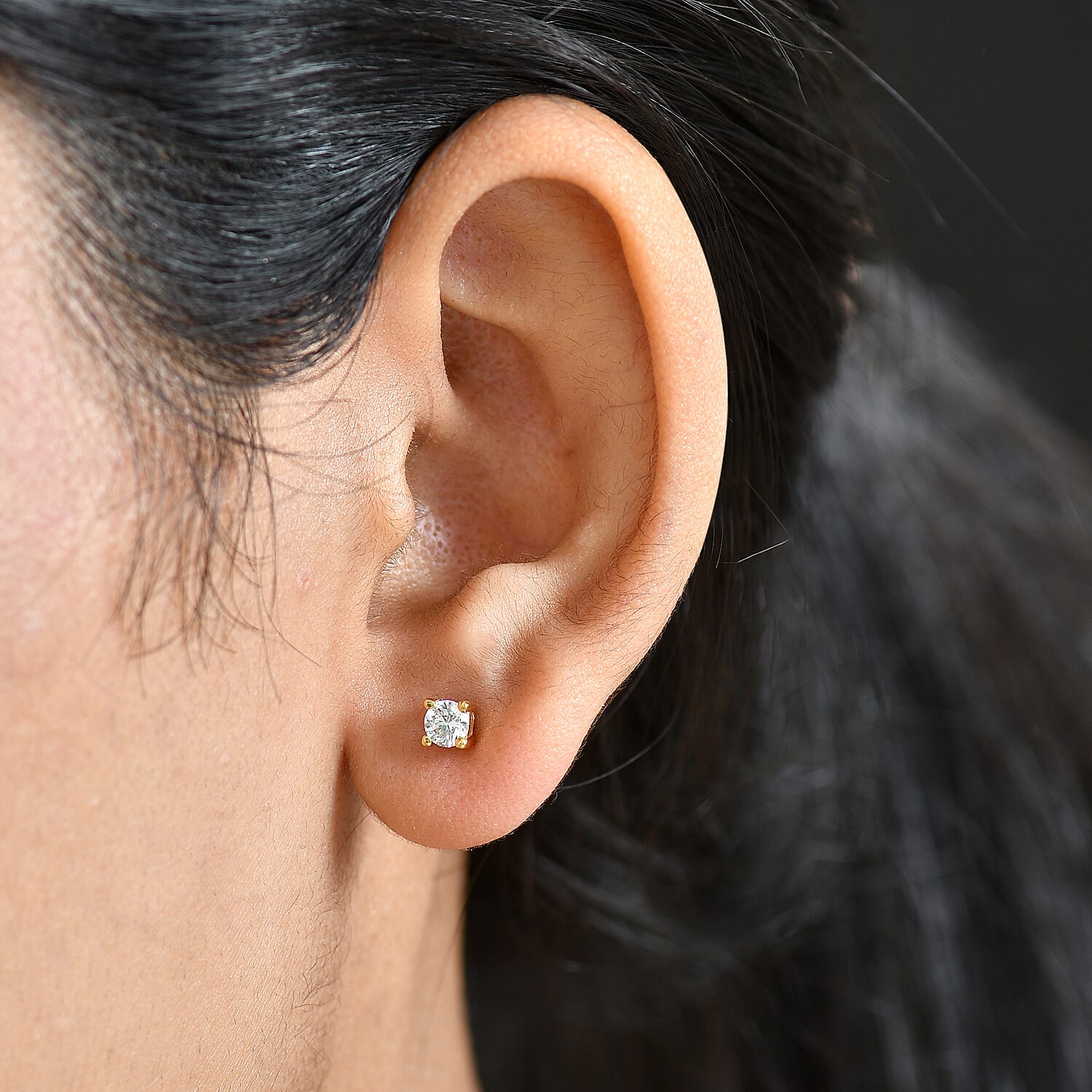 Luxuriant Lab Grown Diamond Earring in 18K YG VermeilSterling Silver  0.514  Ct.