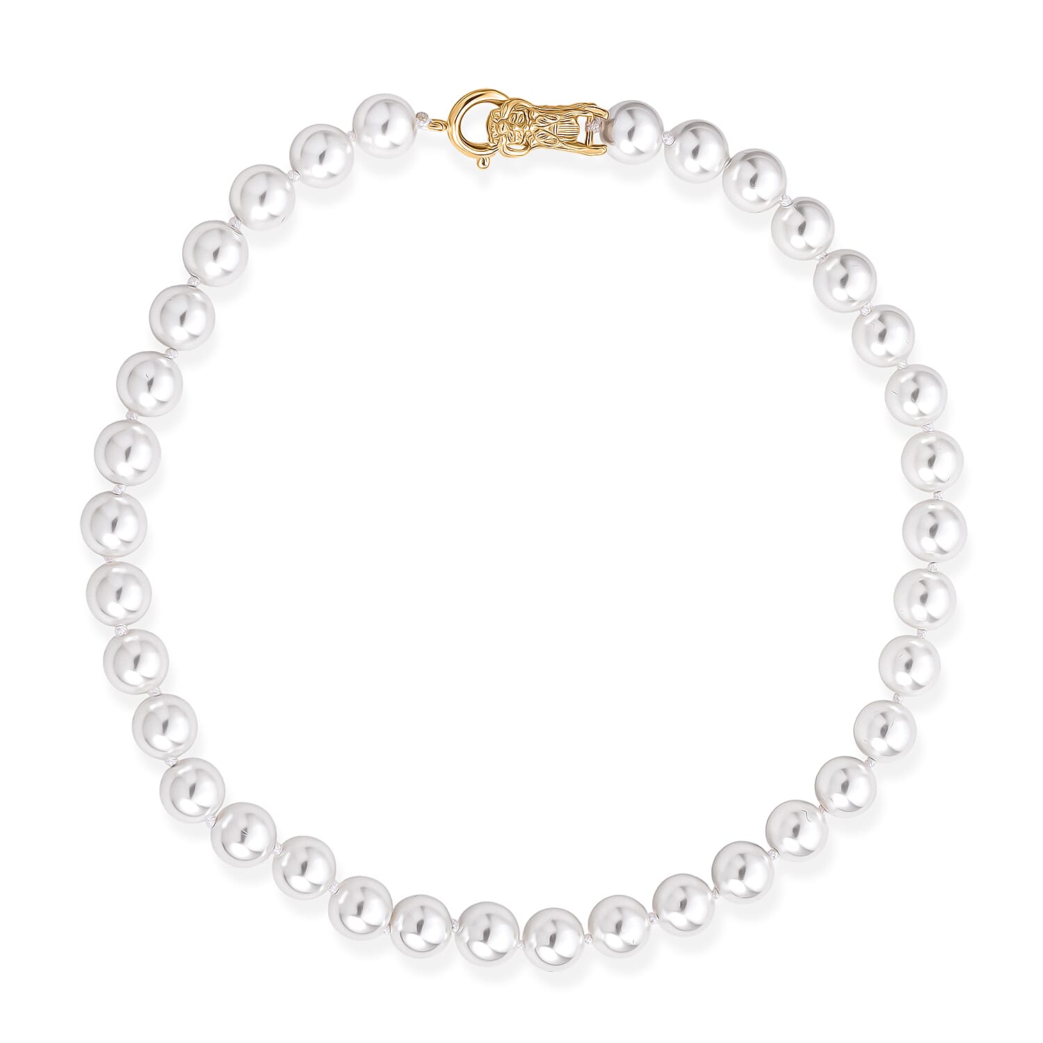 White Shell Pearl Beads Necklace (Size - 20) 350.00 Ct.