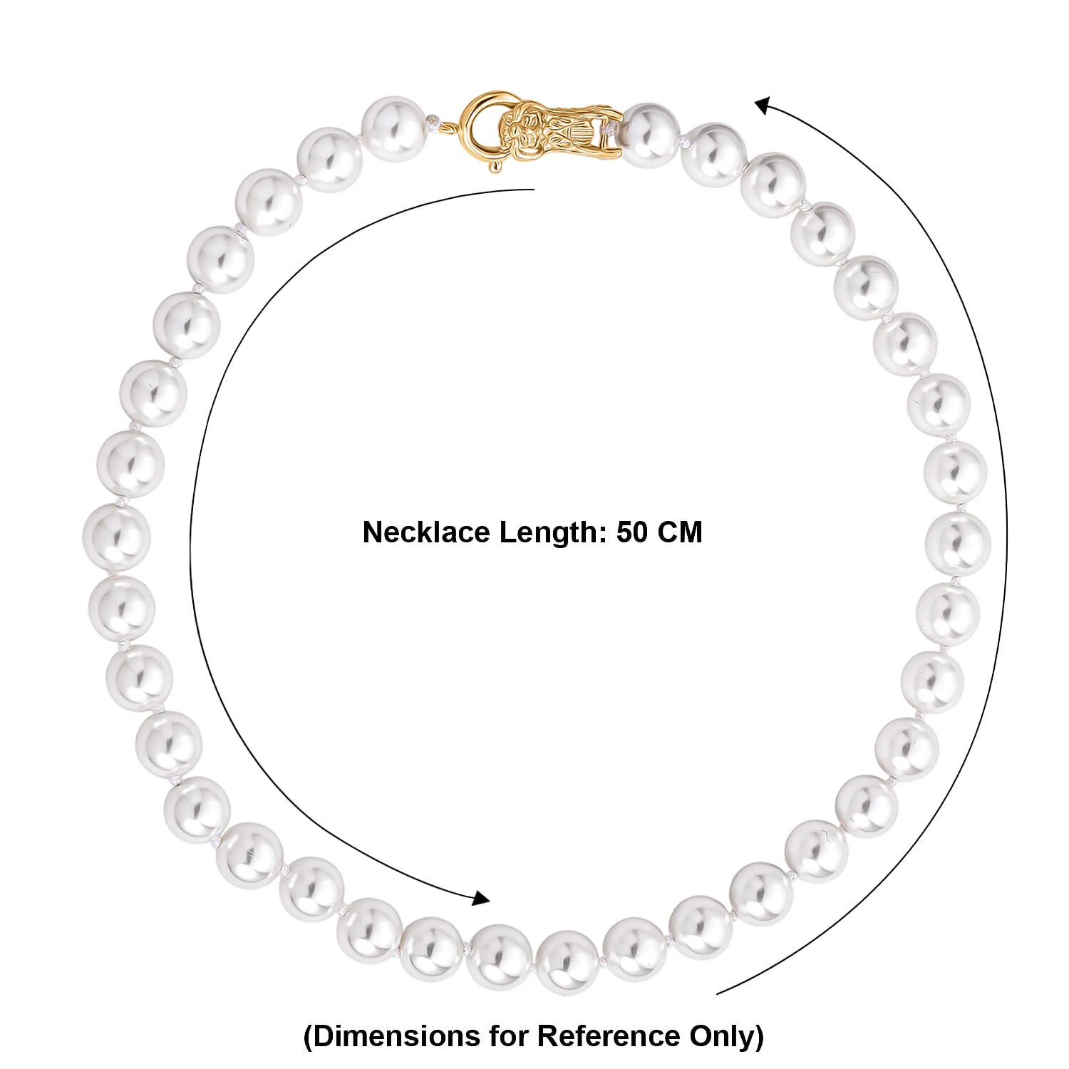 White Shell Pearl Beads Necklace (Size - 20) 350.00 Ct.