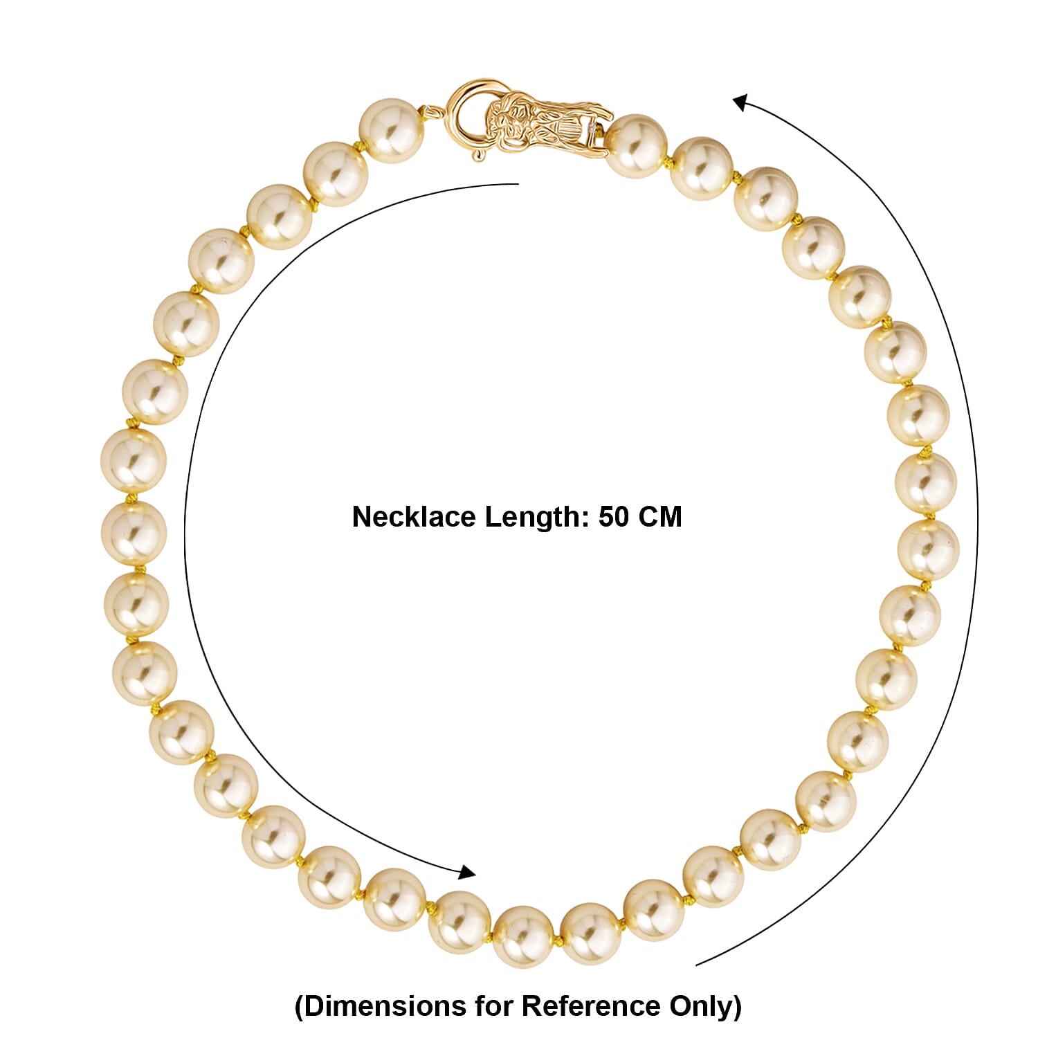 Golden Shell Pearl Beads Necklace (Size - 20) 350.00 Ct.