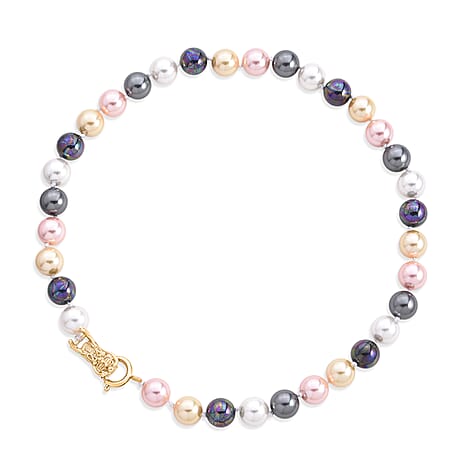 Multi Color Shell Pearl Beads Necklace (Size - 19) 350.00 Ct.