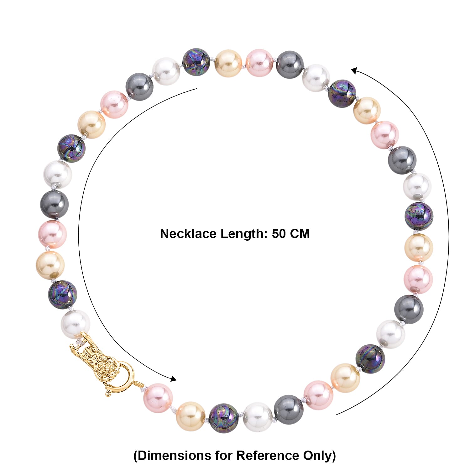 Multi Color Shell Pearl Beads Necklace (Size - 19) 350.00 Ct.