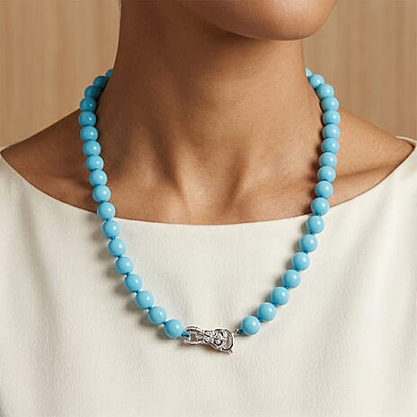 Sleeping Beauty Color Shell Pearl Beads Necklace (Size - 20) 350.00 Ct.