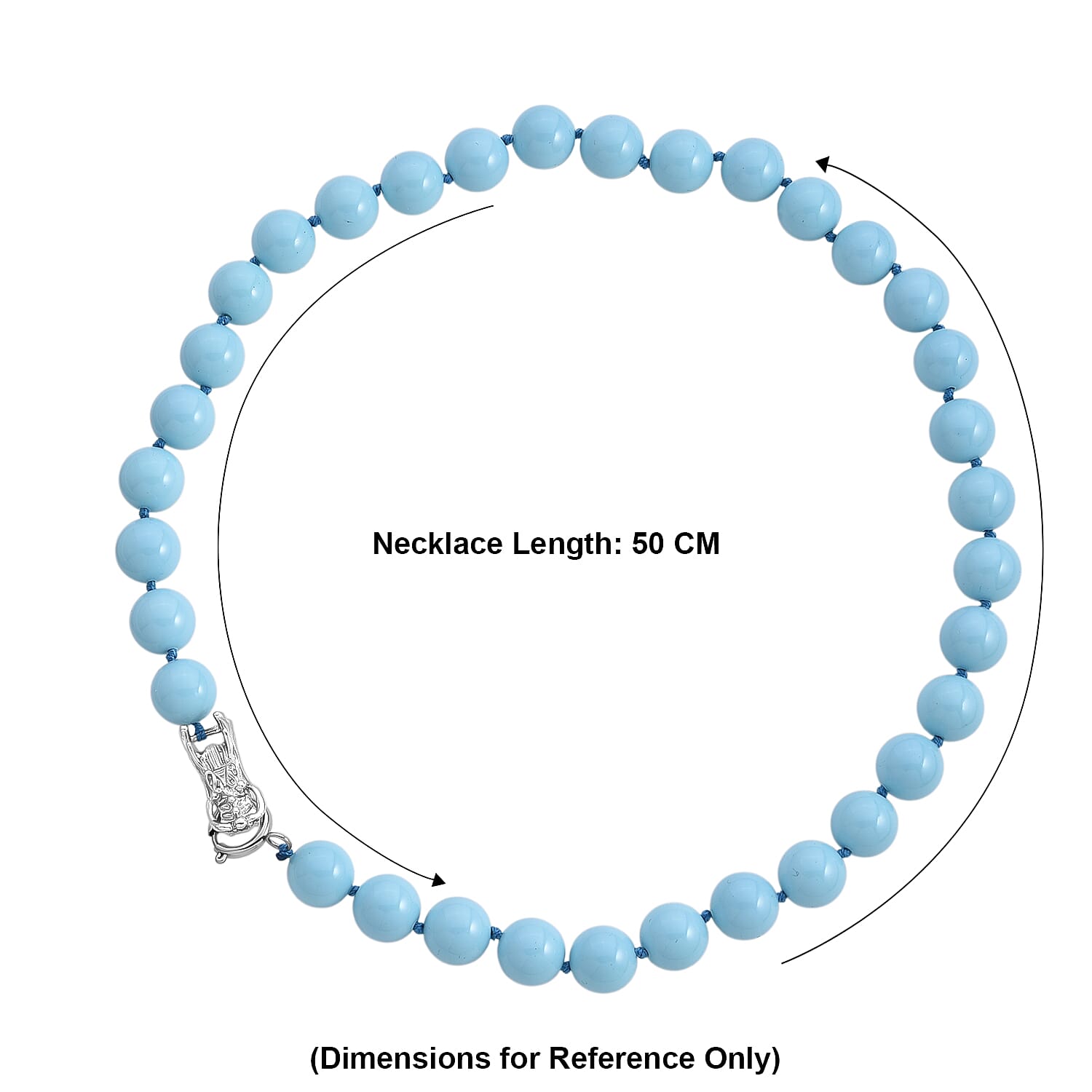 Sleeping Beauty Color Shell Pearl Beads Necklace (Size - 20) 350.00 Ct.