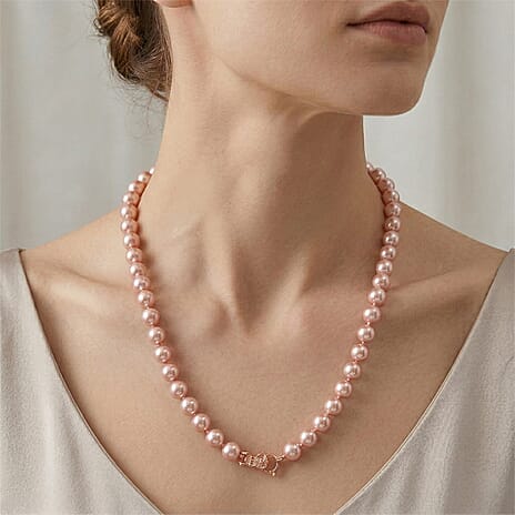 Pink Shell Pearl Beads Necklace (Size - 20) 350.00 Ct.