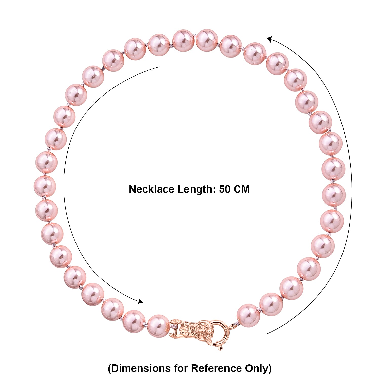 Pink Shell Pearl Beads Necklace (Size - 20) 350.00 Ct.