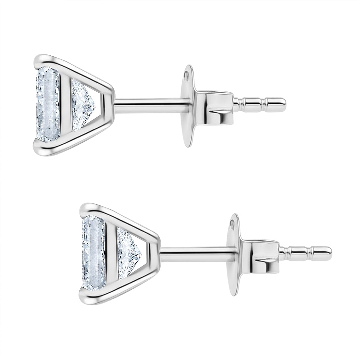 Luxuriant 950 Platinum VS Lab Grown Diamond EF, VS Solitaire Stud Push Post Earring, Platinum Wt.1.35 Gms  2.084  Ct.