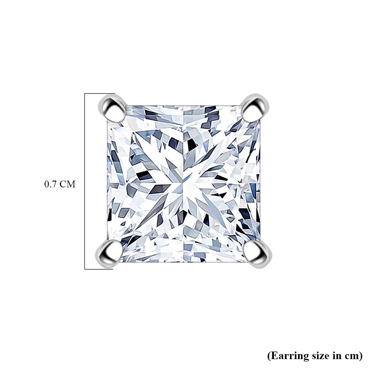 Luxuriant 950 Platinum VS Lab Grown Diamond EF, VS Solitaire Stud Push Post Earring, Platinum Wt.1.35 Gms  2.084  Ct.