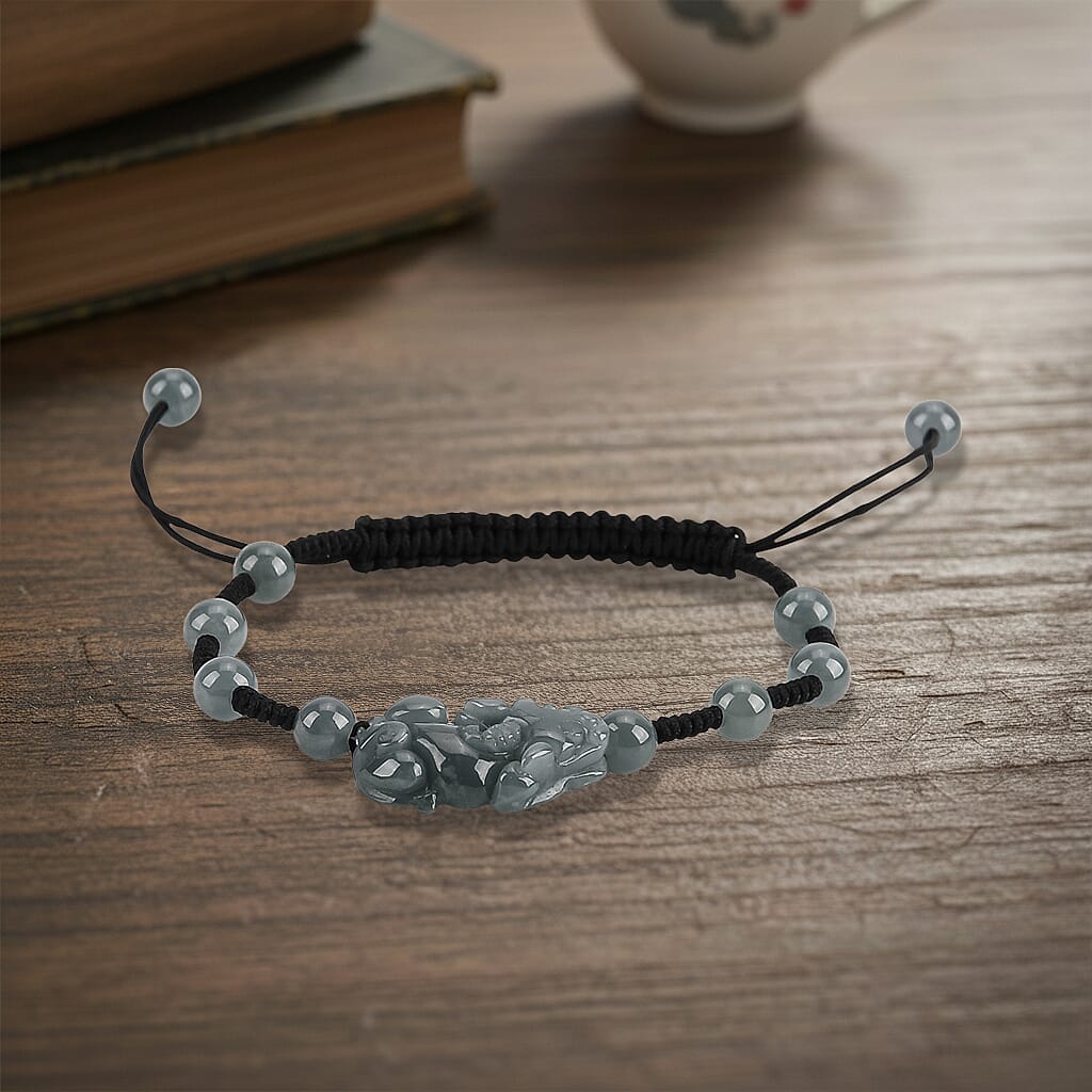 Natural Jade Pixiu Charm Adjustable Bracelet (Size - 6 to 9.5) 35.00 Ct.