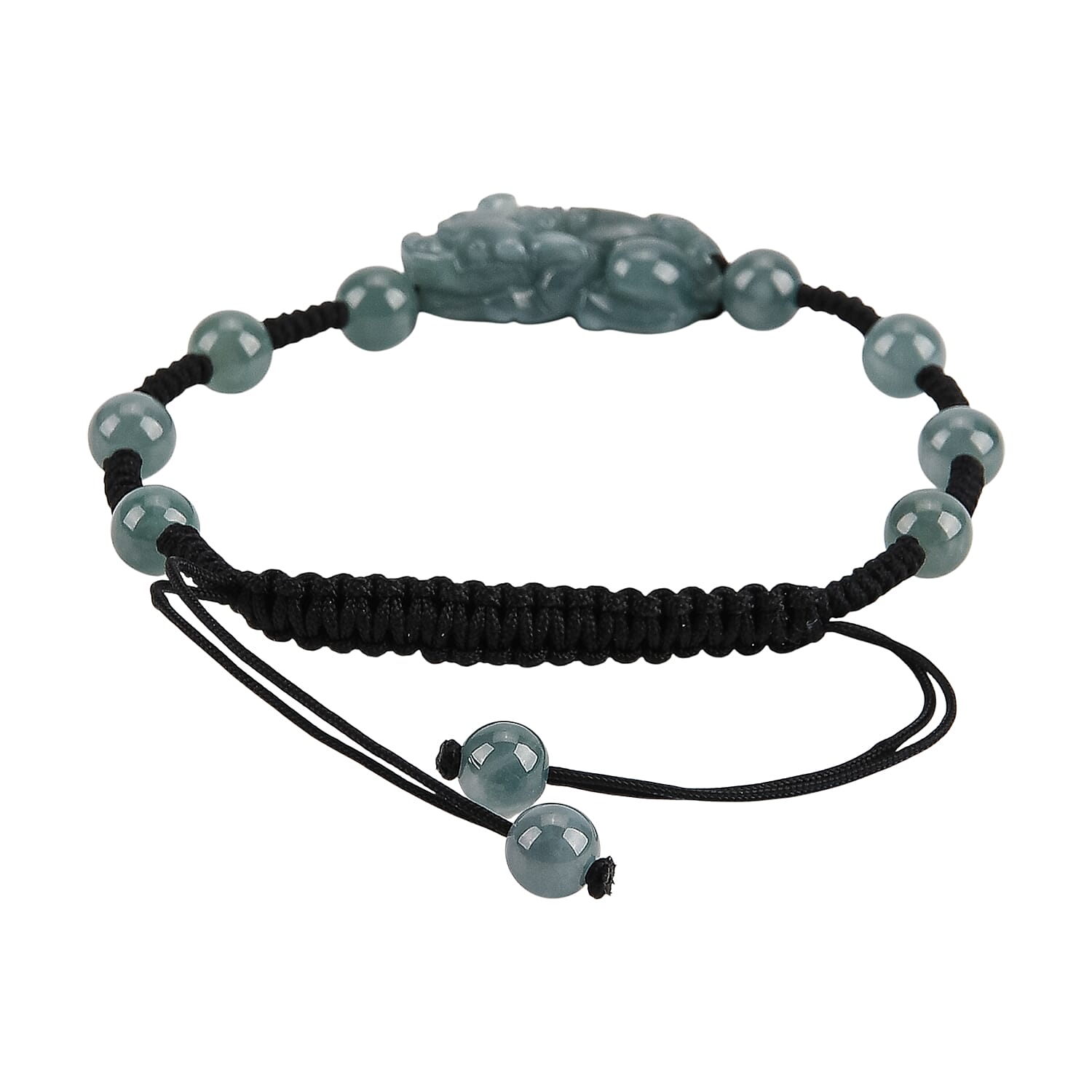 Natural Jade Pixiu Charm Adjustable Bracelet (Size - 6 to 9.5) 35.00 Ct.