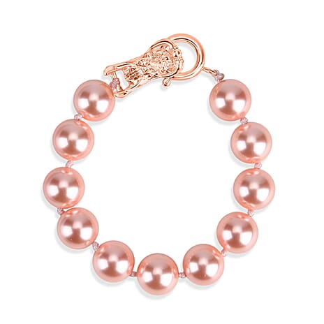 Pink Shell Pearl Beads Bracelet (Size - 7.5) 100.00 Ct.